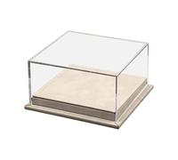 Luwecf Coffret de Rangement pour Voiture Jouet à L'échelle 1/64 avec Base En Cuir Synthétique et Couvercle Transparent, Beige