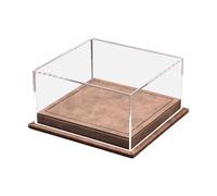 Luwecf Coffret de Rangement pour Voiture Jouet à L'échelle 1/64 avec Base En Cuir Synthétique et Couvercle Transparent, Café