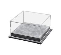 Luwecf Coffret de Rangement pour Voiture Jouet à L'échelle 1/64 avec Base En Cuir Synthétique et Couvercle Transparent, Gris