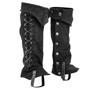 Luwecf Couvre-Bottes Pirate Accessoires Médiévaux Faux Cuir Boutons Réglables Adapté Hommes Spectacle Extérieur Carnaval Bal