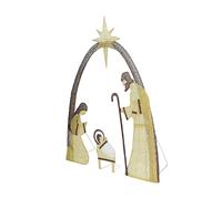 Luwecf Crèche de Noël Illuminée, Décoration Extérieure, Santons pour Crèche, Moderne, Or