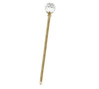 Luwecf Cristal Sceptre Reine Féerique Accessoire Décoratif à Manche de Cristal Transparent Étincelant Adaptée pour Enfants Cosplay, Or