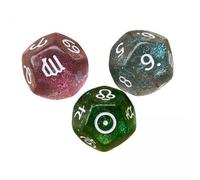 Luwecf Dés de Cartes de 6x3 Pièces, Dés Astrologiques D12 à 12 Faces, Dés de Signe de Constellation pour Accessoires de Jeu de Astro