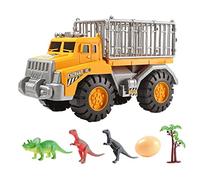 Luwecf Dinosaure Transport Voiture Camion Jouets Enfants Cadeau D'anniversaire de Noël, Jaune 3 pièces