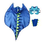Luwecf Dragon Costume Ensemble Cape Dinosaure Cape Peluche Chapeau Accessoire Déguisement Cosplay Amusant Jouet Drôle Fête Déguisement Enfants Adultes