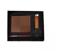 Luwecf Ensemble Cadeau pour Homme Comprenant Portefeuille Montre et Stylo Coffret Élégant En Cuir PU et Métal pour Usage Quotidien Professionnel, 2 pièces