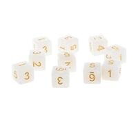 Luwecf Ensemble de 10 Dés Blancs En Plastique pour L'Éducation - Taille 16 Mm, blanc
