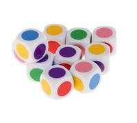 Luwecf Ensemble de 10 Dés Blancs En Plastique pour L'Éducation - Taille 16 Mm, Multicolore