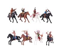 Luwecf Ensemble de 8 Figurines D'action de Modèle avec Jeu de Chevaux Figurines de Cow-boy Occidental pour Projet D'école Maternelle pour Garçons