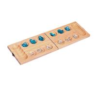 Luwecf Ensemble de jeu de société Mancala pliant en bois, perles multicolores, stratégie classique pour le divertissement