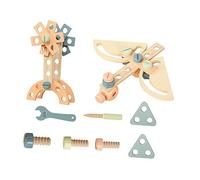 Luwecf Ensemble de Jouets de Construction pour Enfants, Ensemble D'outils En Bois, Outil D'écrou En Bois de Compétences de Base Créatives pour L'éducation