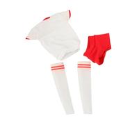 Luwecf Ensemble de vêtements pour figurine féminine, échelle 1/6, avec manches courtes et shorts, création artisanale, Blanc Rouge Coupe Ample