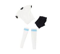 Luwecf Ensemble de vêtements pour figurine féminine, échelle 1/6, avec manches courtes et shorts, création artisanale, Blanc Bleu Coupe Ajustée