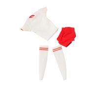 Luwecf Ensemble de vêtements pour figurine féminine, échelle 1/6, avec manches courtes et shorts, création artisanale, Blanc Rouge Coupe Ajustée