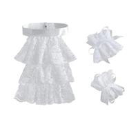 Luwecf Ensemble Jabot et Manchettes en Dentelle, Accessoires de Mode Steampunk, Col en Dentelle Coloniale