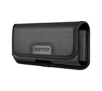 Luwecf Etui Téléphone Pochette Ceinture Porte-Carte Protection Antichoc en Nylon avec Fermeture Sécurisée et Doublure Douce Adaptée Au Randonnée Vélo, Horizontal XL