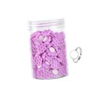Luwecf Eyelash Glue Cups Anneau pour Colle à Cils Support de Palette En Nid D'Abeille Accessoire pour Extension Volume Outil Adhésif Adaptés à de Cil, Fleur Violette