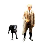 Luwecf Figurine Miniature Architecturale En Résine avec Chien, échelle 1/64, Ornement Représentant Un Chercheur, Idéale pour Décorer Un Jardin Féérique Ou Un, Style C