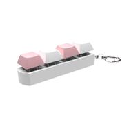 Luwecf Keyboard Fidget Keychain Décoratif avec Touches Interactives Jouet Créatif Clavier Porte-clés Bouton Accessoire Suspendu En PP Adapté pour Enfants Étu, Rose Blanc
