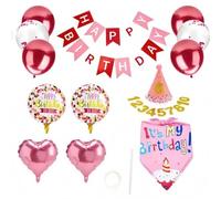 Luwecf Kit Anniversaire Chien et Chat, Ensemble Fête avec Chapeau d'anniversaire et Bandana pour Animaux, pour Animaux Mignons, Rose, Rose