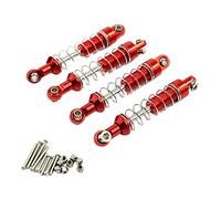 Luwecf Kit de 4 Amortisseurs En Aluminium pour Voitures RC MN D90 D91 99S WPL C14 C24 Échelle 1/12, Rouge