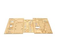 Luwecf Kit de Maquette de Gare de Ville à Assembler à L'échelle 1/72, Cadeau en Bois Fait Main, Kit de Bricolage