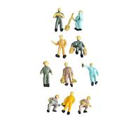 Luwecf Lot de 10 Figurines Miniatures de Cheminots à L'échelle 1/43, Petites Personnes, Construction de Diorama, Scène de Table de Sable à L'échelle O, Figur