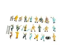 Luwecf Lot de 25 Figurines Miniatures de Cheminots En Résine à L'échelle 1/87 pour Jouets Diorama
