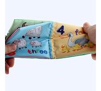 Luwecf Lot de 4 Livres En Tissu pour Le Développement Précoce de Bébé, Mignons et Doux, pour Poussette, Jouets pour Bébé, Fruits