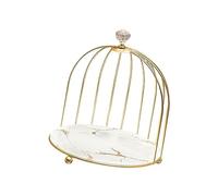 Luwecf Organisateur de Commode En Forme de Cage à Oiseaux, Porte-maquillage pour Salle de Bain, Présentoir à Parfums et Rouges à Lèvres Nordiques En Fer, or blanc 1 rang