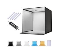 Luwecf Photo Lumineuse Tente Réglable Boîte Photographie Pliable avec Fond Interchangeable Éclairage Stable Tissus Bijoux Cosmétiques Acce, 4 Lumières avec Variateur, 40cm