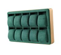 Luwecf Plateau de Montre avec Dix Compartiments Plateau Organisateur Bijoux Plateau Présentoir Montres Plateau Rangement Aluminium Adapté à Collection de Mon, Vert