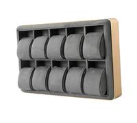 Luwecf Plateau de Montre avec Dix Compartiments Plateau Organisateur Bijoux Plateau Présentoir Montres Plateau Rangement Aluminium Adapté à Collection de Mon, Gris