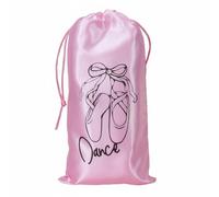 Luwecf Pochette de Danse en Satin Sac Chaussures Rangements avec Fermeture Doubles Cordon Légèreté Textile Doux Organisation pour Studio de Danse Transport Cadeau, Rose, Satiné
