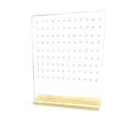 Luwecf Présentoir Boucles d'oreilles Support à Bijoux Organisateur Acrylique Socle Bois Porte- Vitrine Grande Capacité Adapté à La Maison Boutiques Expo, Clair