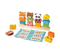 Luwecf Puzzle de Tri de Formes Jouet de Motricité Fine avec Blocs D'Empilage en Bois pour Apprendre Couleurs et Formes Adapté à L'Éducation Préscolaire 23.5