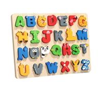 Luwecf Puzzle en Bois Éducatif Jeu D'Encastrement et Jouet D'Éveil pour La Coordination Main-œil et La Pensée Adapté pour Les Enfants de 3 à, Alphabet