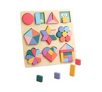 Luwecf Puzzles de Formes En Bois pour Enfants, Jouets éducatifs, Reconnaissance, Salle de Classe, Apprentissage Sensoriel, Puzzles D'association de Forme, Style A