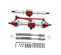 Luwecf RC Pont Essieu avant Arrière Arbre Transmission Pièce Rechange Aluminium Solide Adaptée pour Camion Télécommandé Modélisme Remplacement Course Réparat, Rouge