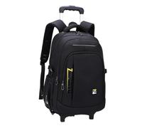 Luwecf Rolling Backpack Sac Ordinateur Portable Trolley à roulettes Grande Capacité Nylon Imperméable Robuste Convient Aux Adultes Hommes Déplacement Affaire, Jaune 2 Petite Roue