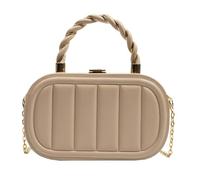 Luwecf Sac à Bandoulière Chic Petit Sac Carré Chaîne Pochette Soirée Poignée Cuir PU Conception Portable Rangement Gagné Adapté pour Vacances Shopping Événem, Kaki