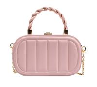 Luwecf Sac à Bandoulière Chic Petit Sac Carré Chaîne Pochette Soirée Poignée Cuir PU Conception Portable Rangement Gagné Adapté pour Vacances Shopping Événem, Rose