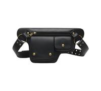 Luwecf Sac Banane PU Ceinture Bandoulière Pochette Zippée Pochette Ajustable Confortable Rangement Adapté aux Hommes Femmes Course Randonnée Quotidien, Noir