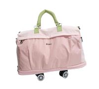 Luwecf Sac Cabine Femme Trolley Sacoche Ordinateur Portable à roulettes Détachable Valise Duffel Nylon Léger Pliable avec Bandoulière Adapté Au Travai, Rose