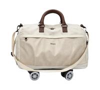 Luwecf Sac Cabine Femme Trolley Sacoche Ordinateur Portable à roulettes Détachable Valise Duffel Nylon Léger Pliable avec Bandoulière Adapté Au Travai, Gris