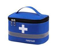 Luwecf Sac de Premiers Secours Trousse de Médecine Vide Pochette D'Urgence Zippée Portable Compartiments Multiples Tissu Oxford Résistant Adaptée à La Voitur, M Blue