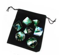 Luwecf Set de 4 Dés Polyédriques de 7 Pouces avec Sac pour Mathématiques Vert