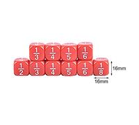 Luwecf Set de 6 Dés En Acrylique pour L'Apprentissage Des Fractions