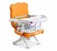 Luwecf Siège repas bébé pliable évolutif avec musique et lumières pour la maison et l'extérieur, pour l'extérieur - pour enfants, Orange, Orange