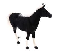 Luwecf Simulation Peluche Cheval En Peluche Animal Peluche Décor à La Maison Ornement, Noir, comme décrit